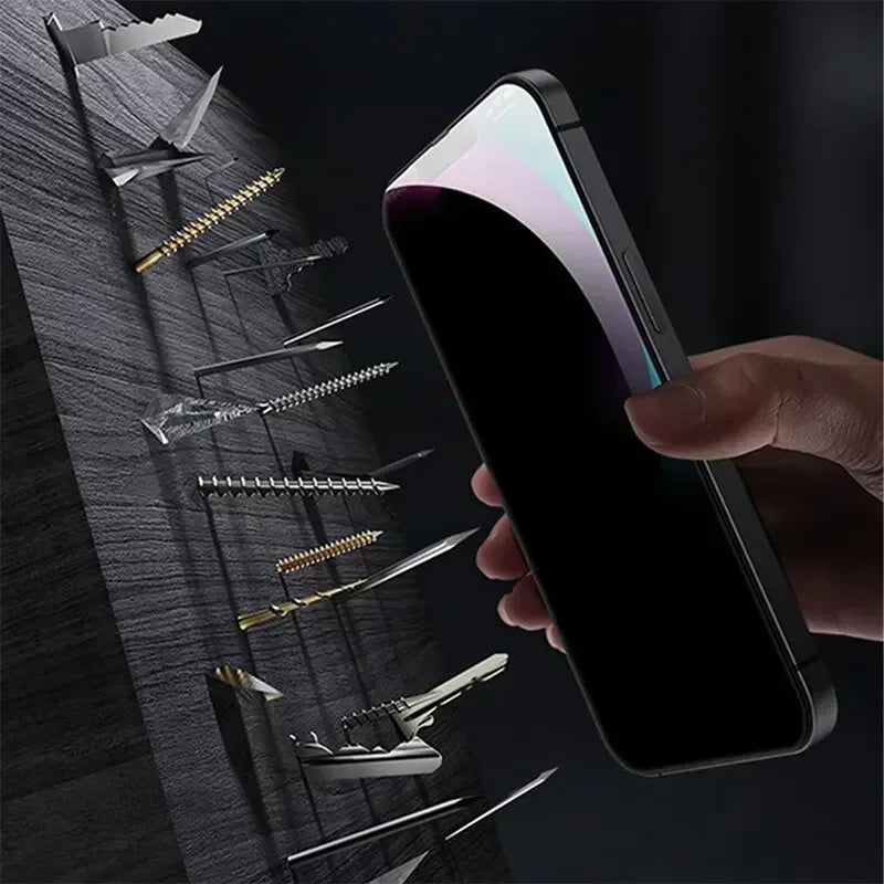4pcs privacy screen protector for iphone 14 pro max 16 anti-spy glass 13 15 12 11 mini tempered