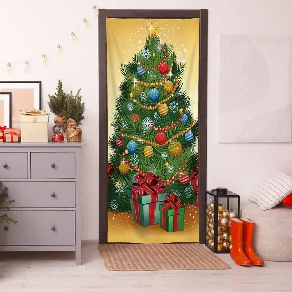 Home decor holiday door cover eye-catching designs decoration for indoor outside