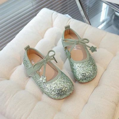 Children's Leather Shoes New Spring Autumn Ballet Flats for Girls Sequins Princess Versatile Kids Fashion Causal Catwalk Shoes