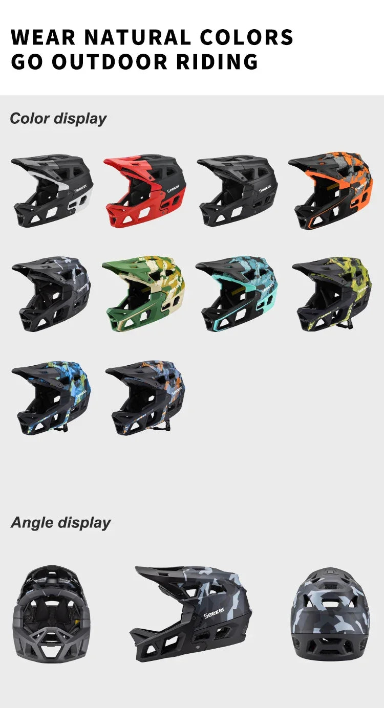 Seeker Mtb Mountain Bike Helmet Lightweight Breathable Speed Downhill Full Helmet Outdoor Adult Men And Women Cycling Helmets