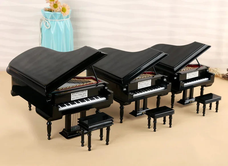 Handmade Wooden Musical Instruments Collection Decorative Ornaments Mini Piano Miniature Model Decoration Gifts