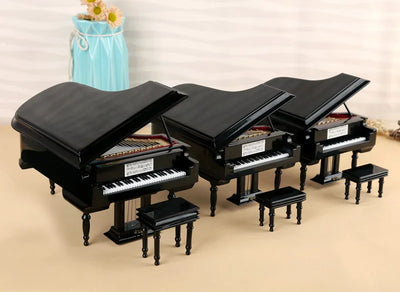 Handmade Wooden Musical Instruments Collection Decorative Ornaments Mini Piano Miniature Model Decoration Gifts