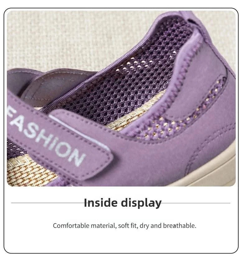 Women's Plus Size Wide Width Sandals Soft Sole Comfortable Mom Shoes Breathable Fabric Spring No Slip Chubby Feet Casual Walking