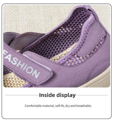 Women's Plus Size Wide Width Sandals Soft Sole Comfortable Mom Shoes Breathable Fabric Spring No Slip Chubby Feet Casual Walking