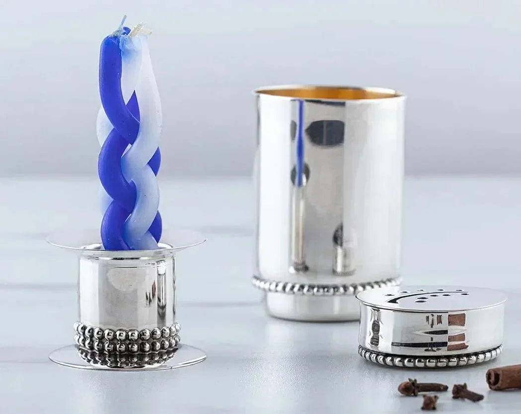 2PACK Havdalah Candle Blue and White Braided Jewish Largest Candle Smokeless Lighting Shabbat Candles for Saturday Night