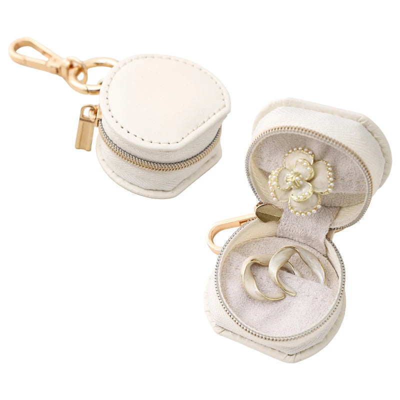 Portable Round Jewelry Box Travel Jewelry Storage Accessories Organizer For Teens Bridesmaid Gift Birthday Gift