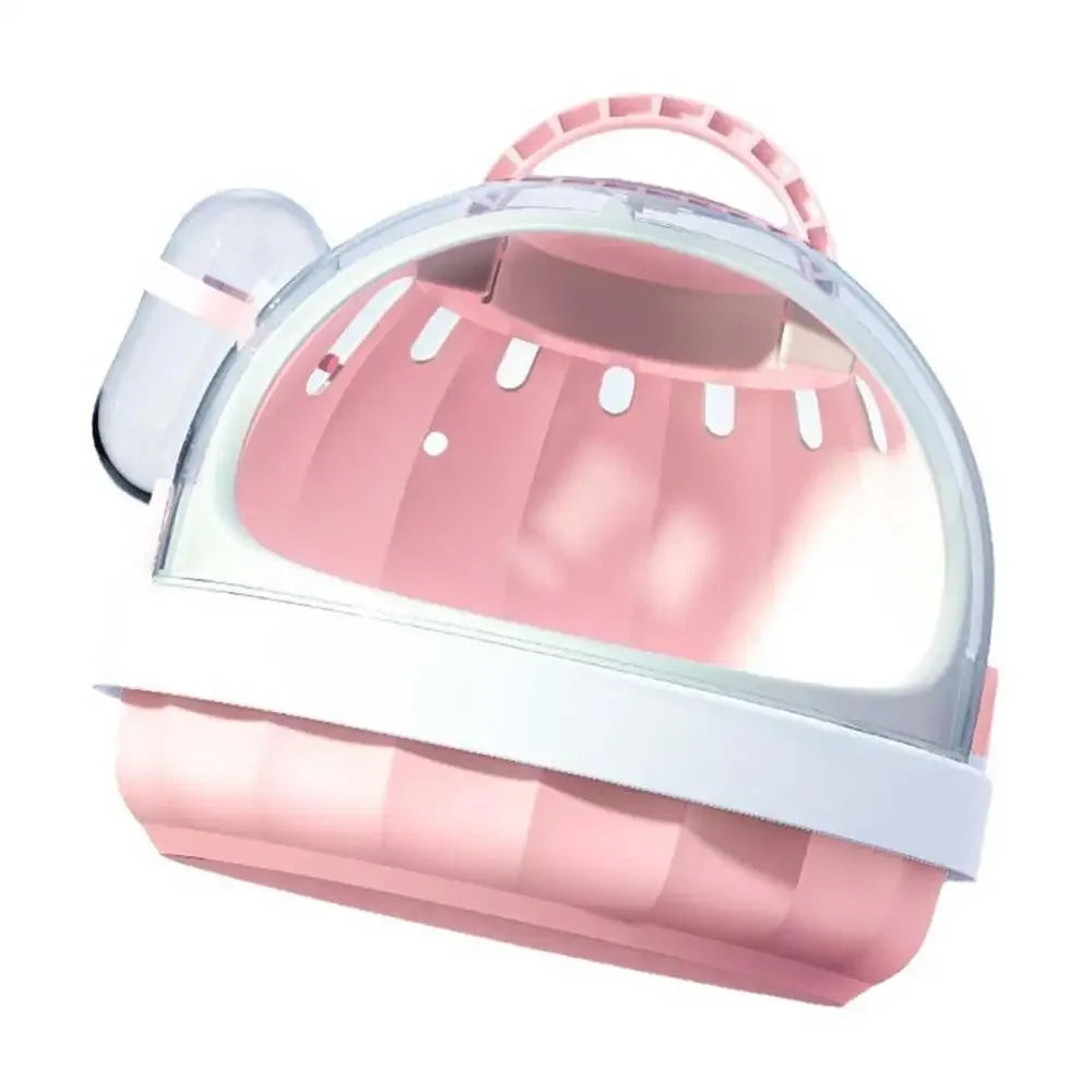 Lightweight PP Pet Carrier with Water Feeder Travel Cage for Hamster Guinea Pig Hedgehog Ferret Accessories