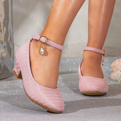 Non-slip Children's Leather Shoes with Heels | Catwalk | Versatile Girls Fashion |  Kids | Princess, Wedding, Party Shoes