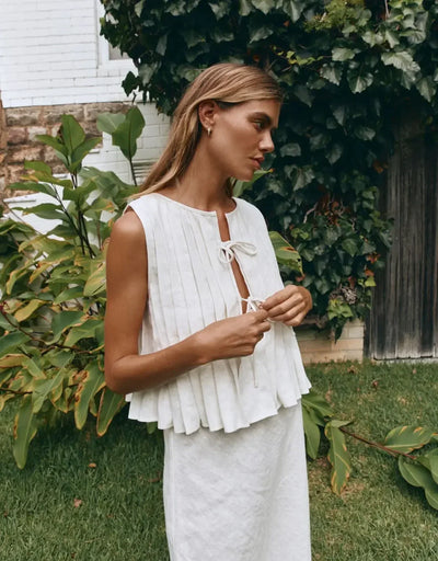 Fashion Bow Lace Up Linen Tops For Women