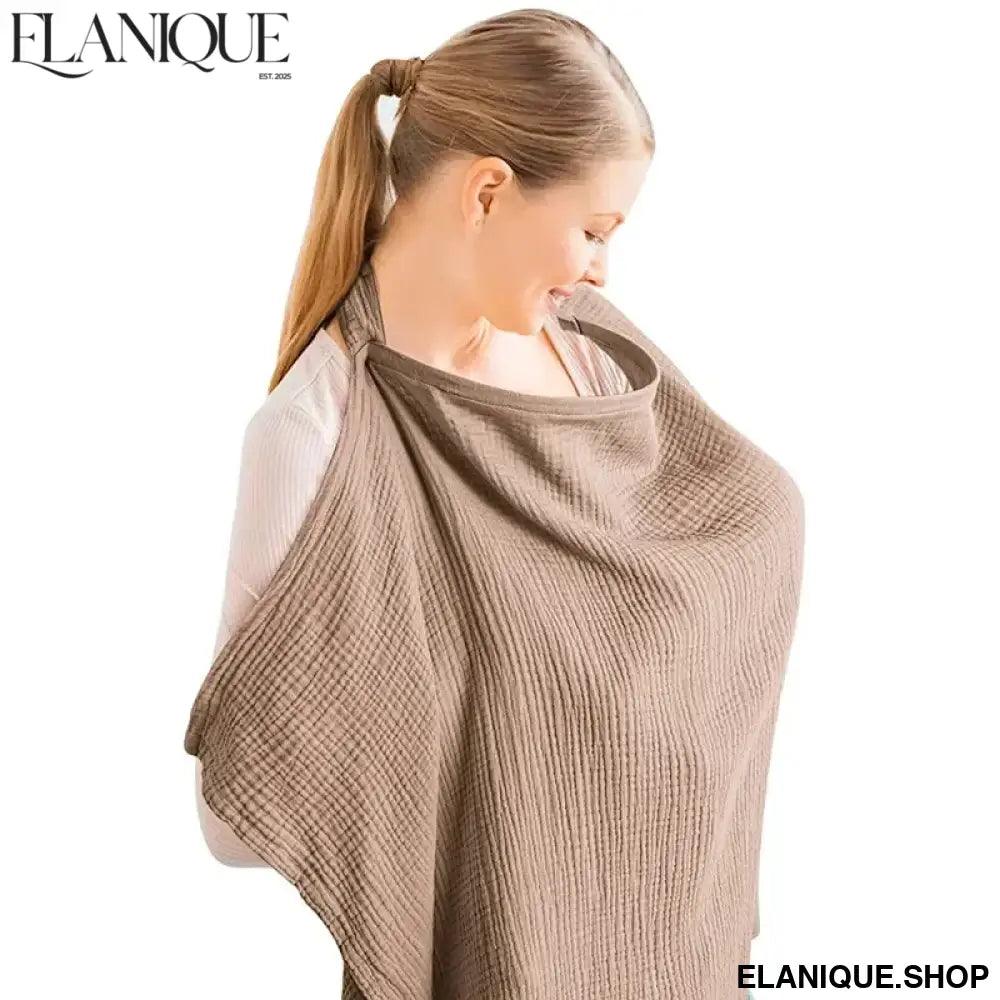 Breathable All-Season Baby Nursing Cover – Solid Cotton Breastfeeding Blanket