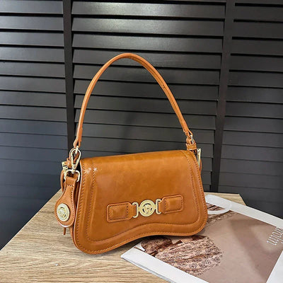 Designer Style Crossbody Bag for Women Genuine Leather Shoulder Handbag Ladies Compact Wallet Phone Holder Purse