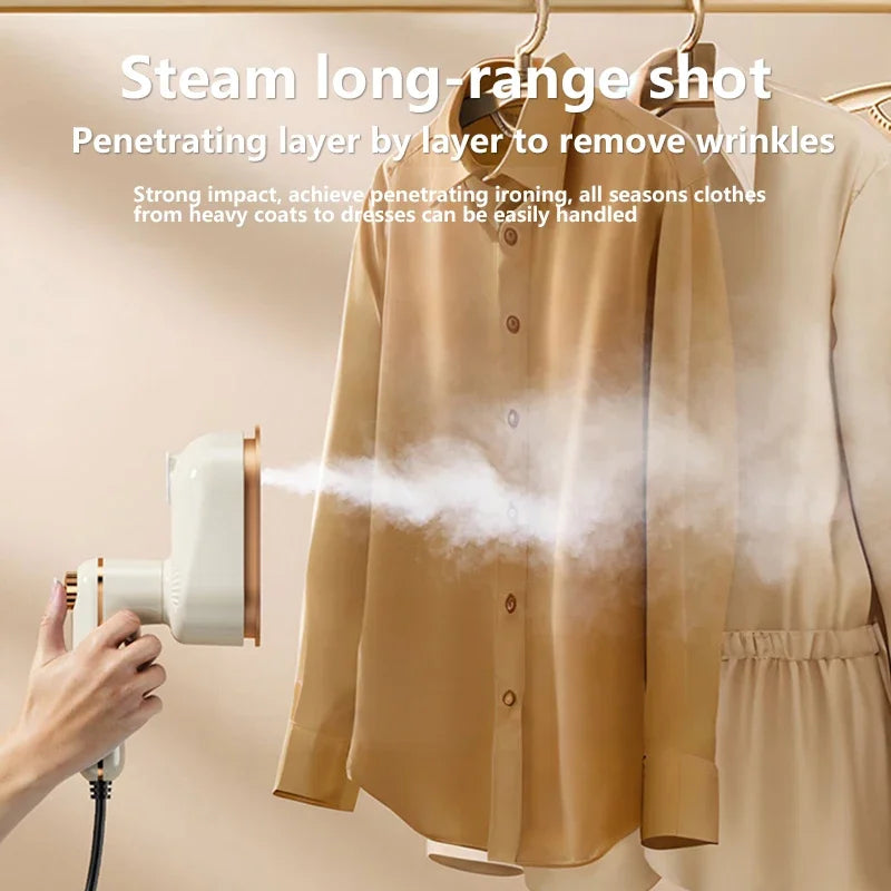 Foldable Handheld Garment Steamer Leak-Proof Dual Dry/Wet Steam 10s Fast Wrinkle Remover Travel Home Clothes Iron Large capacity