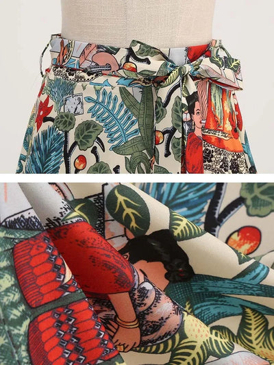 Summer Casual Women Midi Skirt Polka Dot High Waist Retro Vintage 50s Pleated Party Skirts