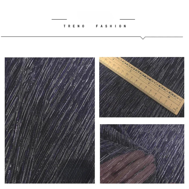 Soft Tulle Pleated Fabric Bark Wrinkle Texture By The Meter for Wedding Decoration Clothes Sewing Anti-wrinkle Cloth Glossy Gray
