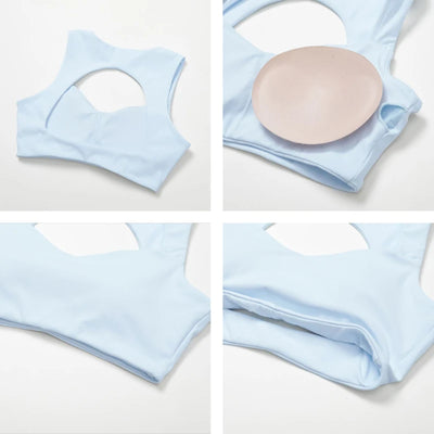 Hearuisavy Breathable Sports Bra Double Shoulder Straps Workout Top For Women Anti-sweat Fitness Top Push up Running Yoga Bra