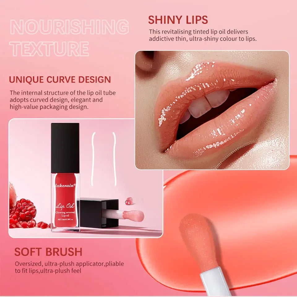 Glow Reviver Lip Oil Nourishing Tinted Lip Oil For A High-shine Finish Infused With Apricot Oil Rose Colors  Mirror Moisturizing