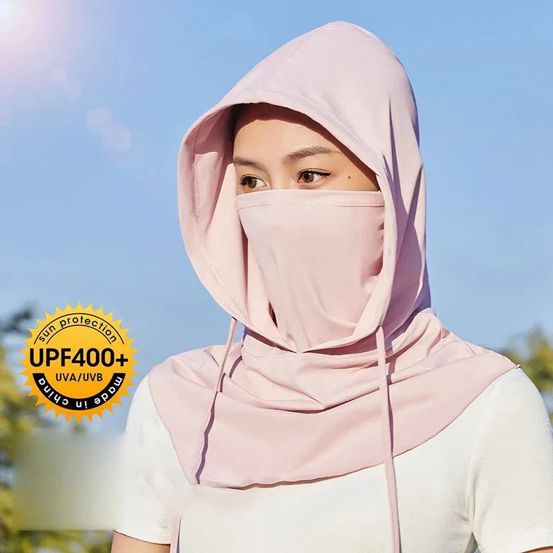 Summer Hats For Women Sunscreen Outdoor Anti UV Cycling Beach Hat Female Floppy Foldable Ladies Hat Sunhat Ice Silk Face Cover