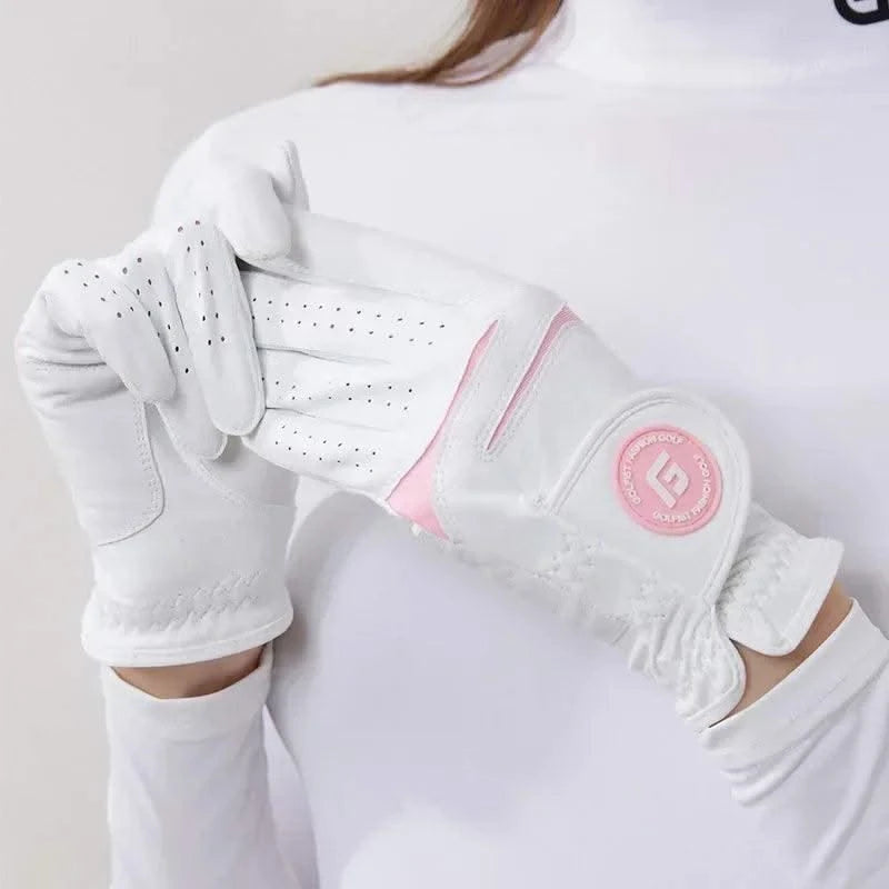 Golfist 1 Pair Golf Gloves For Women Left Hand Right Hand Gloves Ladies Breathable Soft Leather Mittens Anti Slip Sports Aids