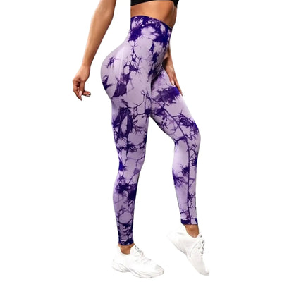 Seamless Tie Dye Leggings Women