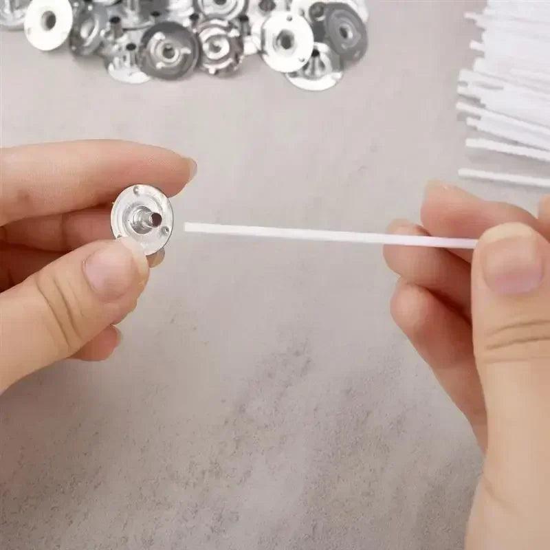 30-100pcs /set waxed cotton candle wicks set smokeless wax core diy soy woven kerosene lamp candles making supplies