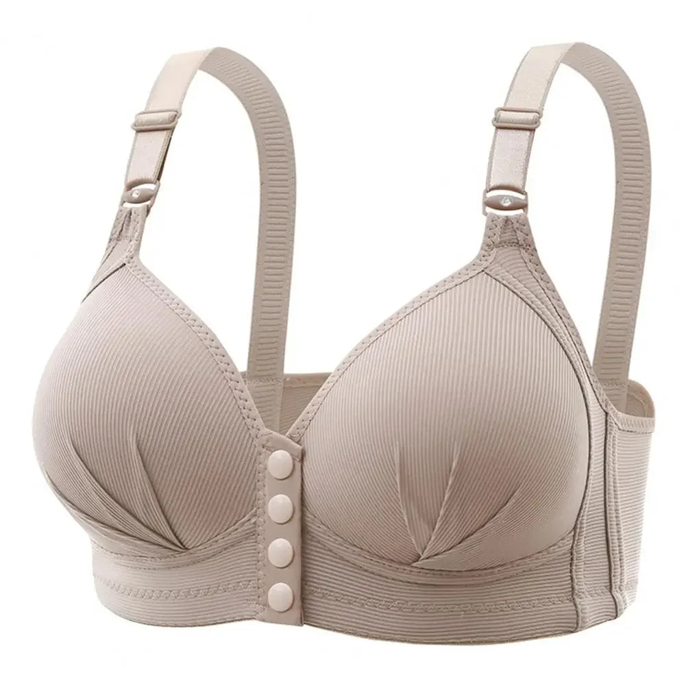 Breathable Bra Front Button Closure Push Up Bra for Women