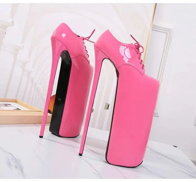 Women's Waterproof Platform High Heel Shoes 30cm | Lace up Fashion High Heel Shoes New | Trendy Model Shoes