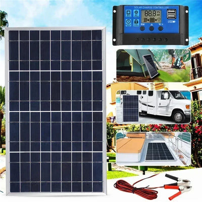 Outdoor Solar Panel 600W 12V Polycrystalline USB Power Portable Rechargeable Solar Cell Solar Generator for Home Lighting Camp
