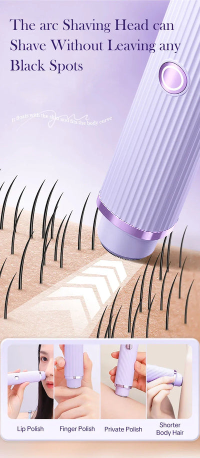 Electric Razors for Women 2in1 Bikini Trimmer Facial Mustache Shavers for Ladies Body Underarms Legs Portable Painless Epilator