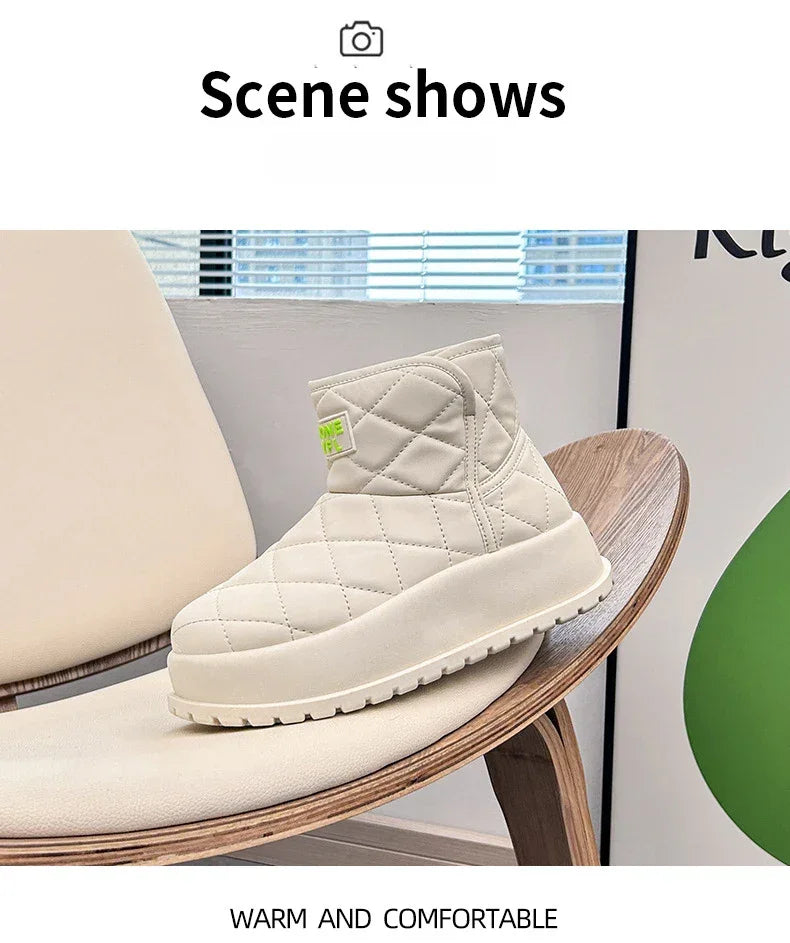 Kalsooni 2024 Winter Velvet Thick Warm Shoes Waterproof Platform Snow Boots for Women