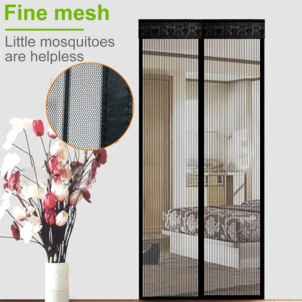 Magnetic Screen Door Curtain Anti Mosquito Keeps Bug Out Automatic Self-Closing Household Ventilation Door Mesh Curtain 38x82in