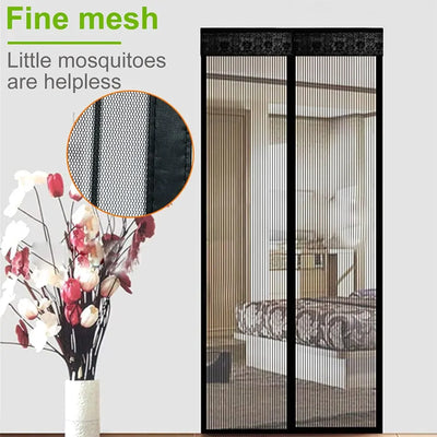 Magnetic Screen Door Curtain Anti Mosquito Keeps Bug Out Automatic Self-Closing Household Ventilation Door Mesh Curtain 38x82in