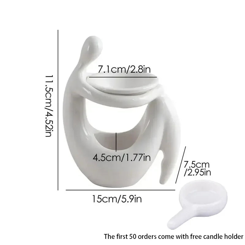 Candle Lamps Aromatic Oil Burner Shape Ceramic Essential Oil Candle Holder Wax Melt Burner Warmer Melter Fragrance Home Decor
