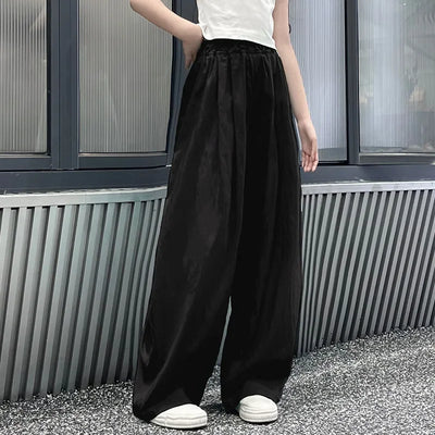 Teens Girls Casual Pants Summer Loose Cool Wide Leg Pants for Kids Daily All-match Thin Children Beach Trousers 8 10 12 14 Years