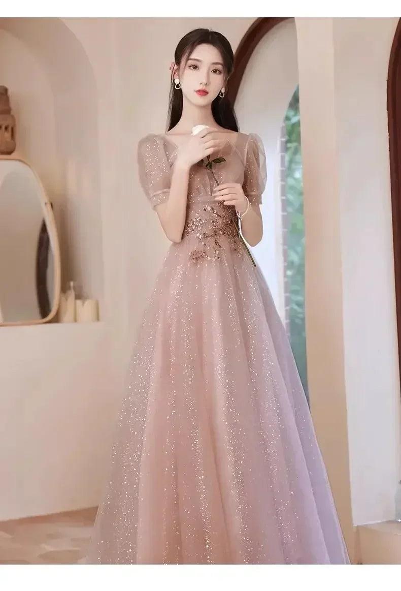 High-end banquet evening dresses women’s 2025 new spring summer light luxury slim birthday party performance dance