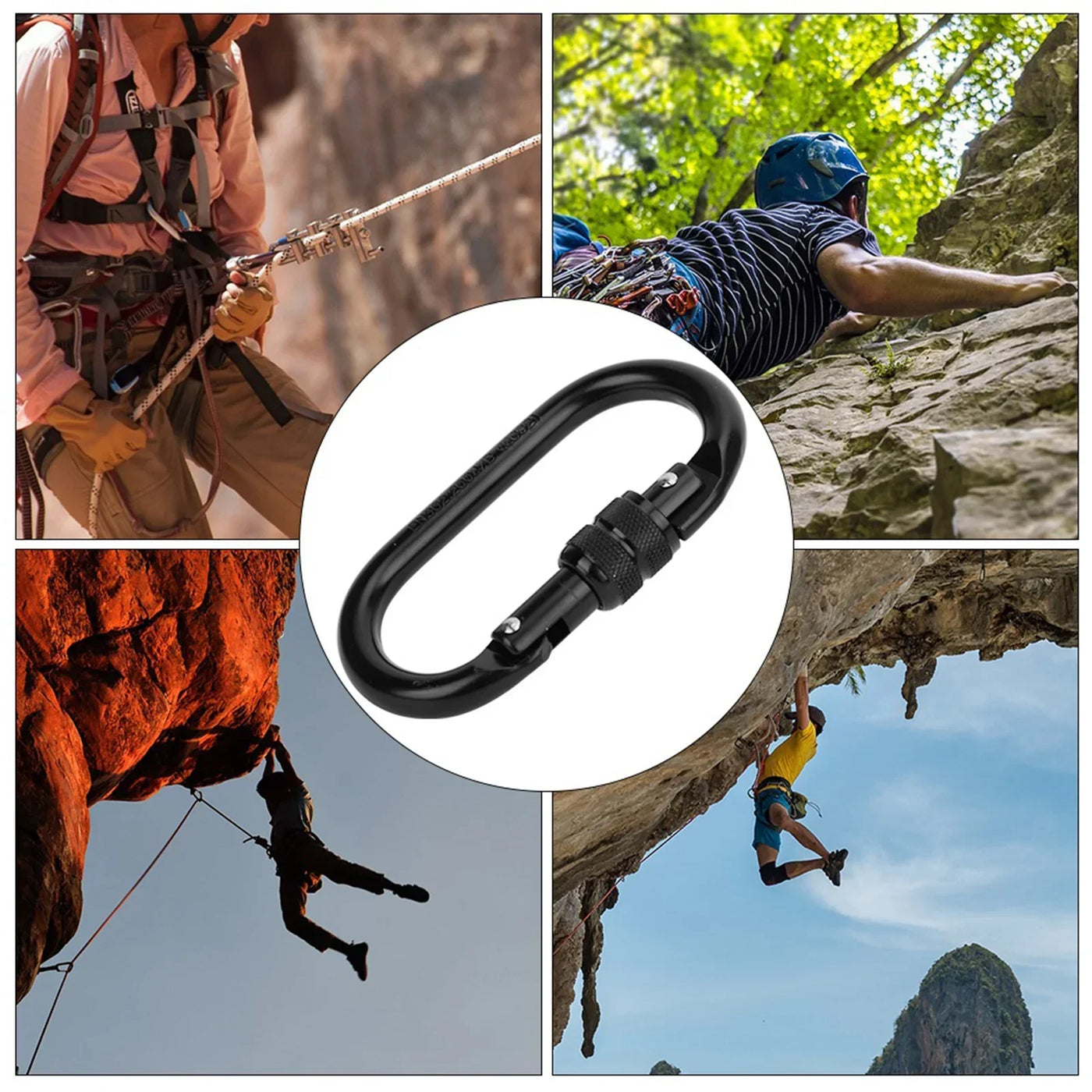 Carabiner 7075 Aviation Aluminum Outdoor Climbing Mountaineering O Shape Automatic Lock Development Safety  Carabiner