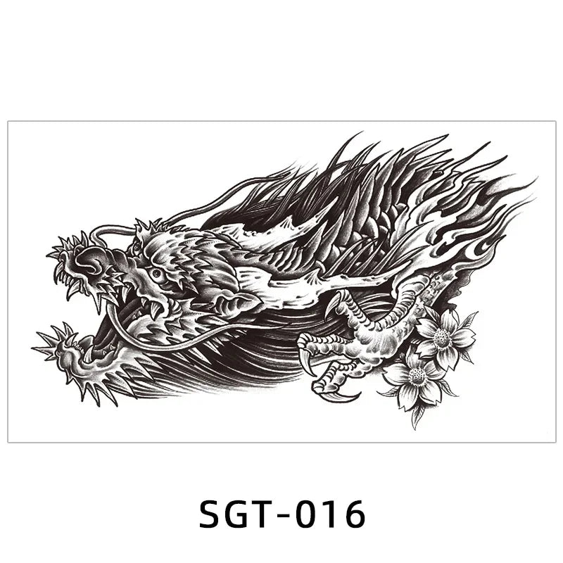 Temporary Tattoos Men Shoulder Tattoos Large Chest Body Sexy Tattoo Sticker Waterproof Tatoo Fake Make Up Pattern Stickers