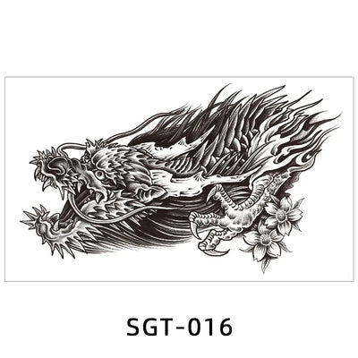 Temporary Tattoos Men Shoulder Tattoos Large Chest Body Sexy Tattoo Sticker Waterproof Tatoo Fake Make Up Pattern Stickers