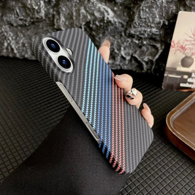 Simple Slim Matte Carbon Fiber Frameless Phone Cases for iPhone Shockproof Hard Cover 17 16 15 14 plus 13 pro Max 11 Half Pack