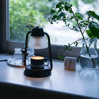 American Aromatherapy Candle Warmer Lamp Creative Bedroom Bedhead Flameless Aroma Melting Candle Lamp Retro Black Candle Warmer