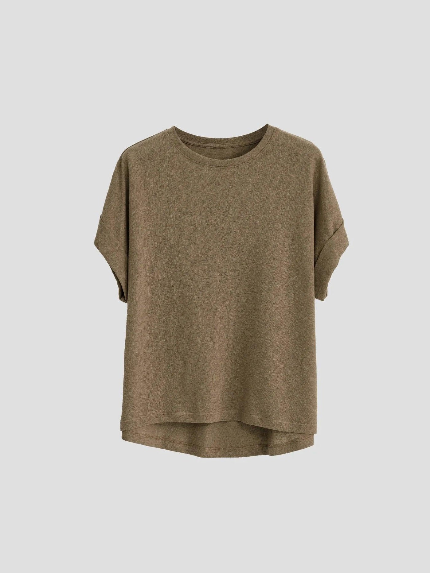 Women Linen Tops Crew Neck