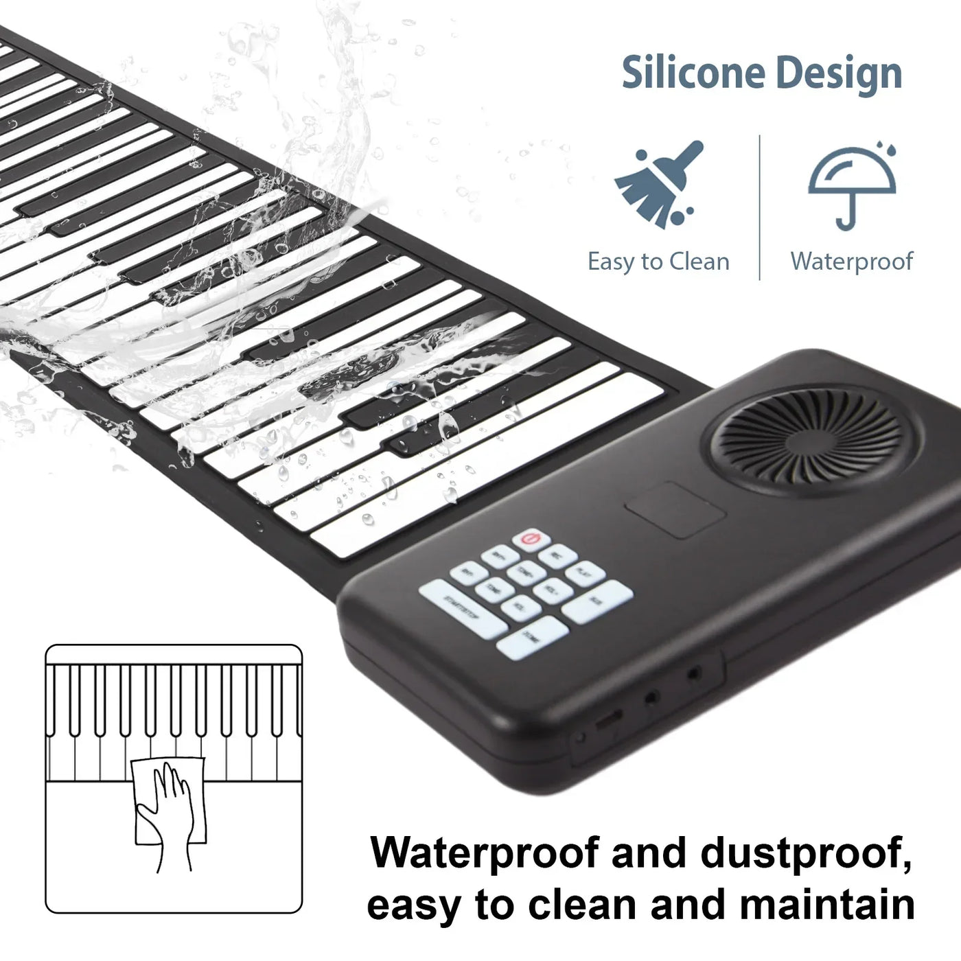 88 Key Portable Piano Handroll Electronic Piano Environmental Silicone Foldable Piano Home Practice for Travel Beginners