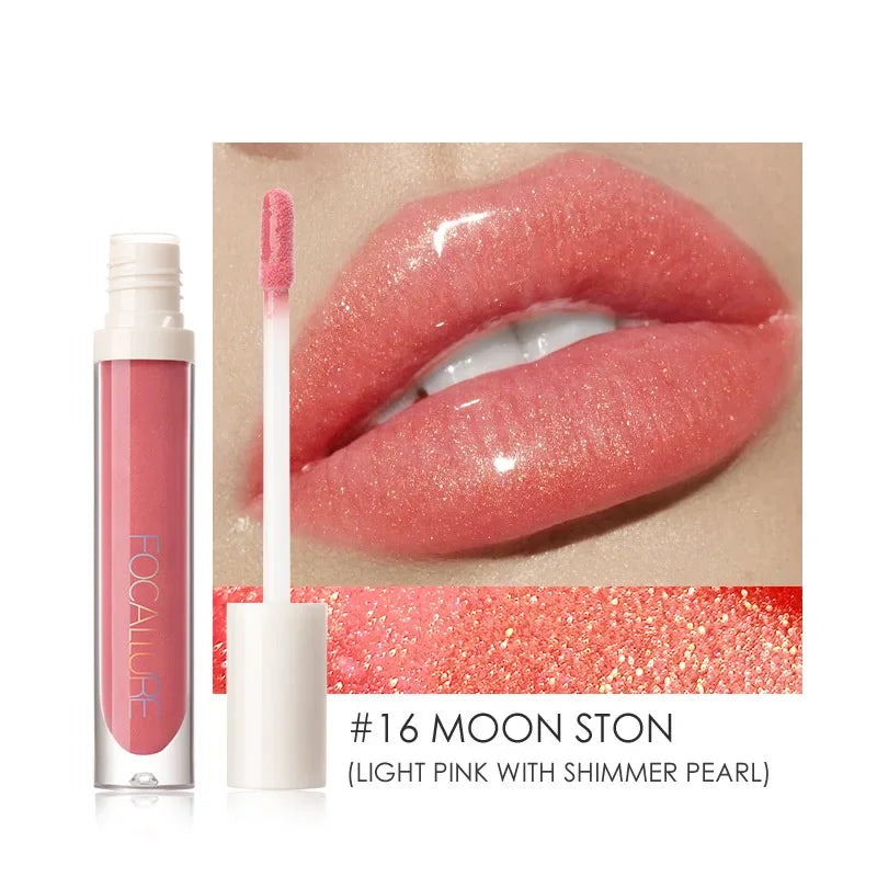 FOCALLURE PLUMPMAX Nourise Lip Glow Dewy Glossy Lip Care High Shine Not Sticky Refreshing Shimmer Lip Gloss Lips Makeup