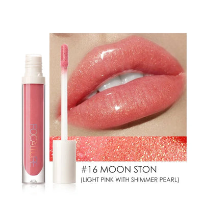 FOCALLURE PLUMPMAX Nourise Lip Glow Dewy Glossy Lip Care High Shine Not Sticky Refreshing Shimmer Lip Gloss Lips Makeup