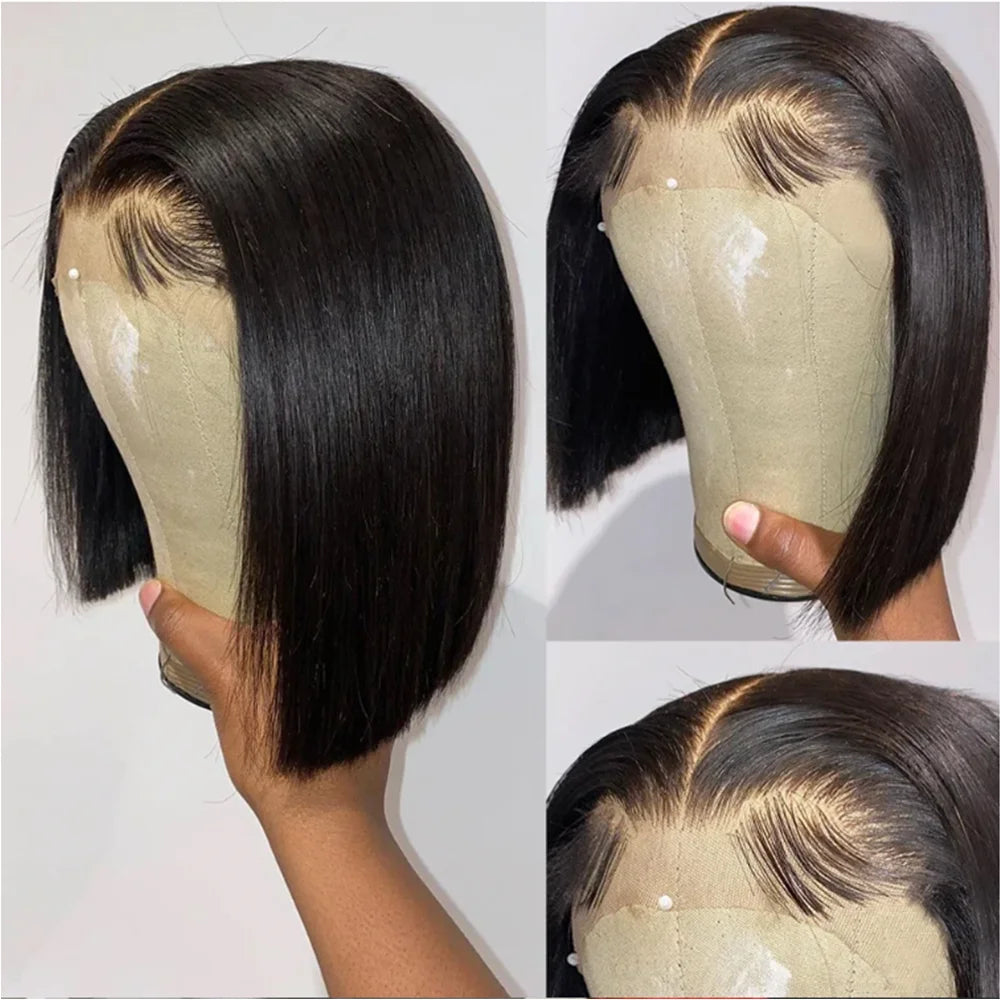 Short Cut 613 Blonde Bob Wigs Human Hair 13x4 Hd Lace Frontal Bone Straight Bob Wig 100% Human Hair 180% Density Pre Plucked