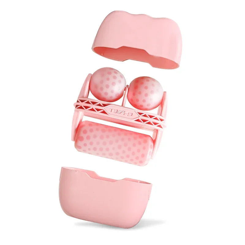 Cool Facial Eye Massage Face Ice Roller Double Roller Relieve Fatigue Pain Redness Skin Tighten Face Lift Reduce Swell Iceroller