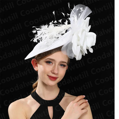 Royal Ascot Big Fascinator Derby Hat Women Kentucky Derby Headpiece Flower Wedding Fascinators Hats Hair Clip Ladies Chapeau