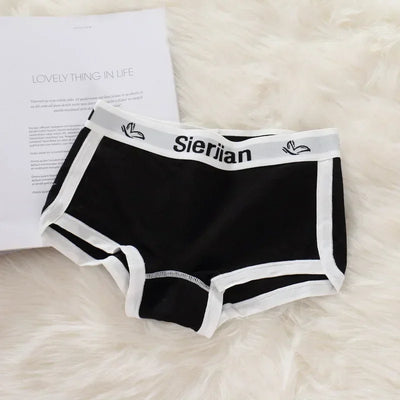 Women's Anti-exposure Ladies Boxers Cotton Sports Style Underwear  Fashion Lingerie Letter Belt Plus Size Girls Boxer Shorts