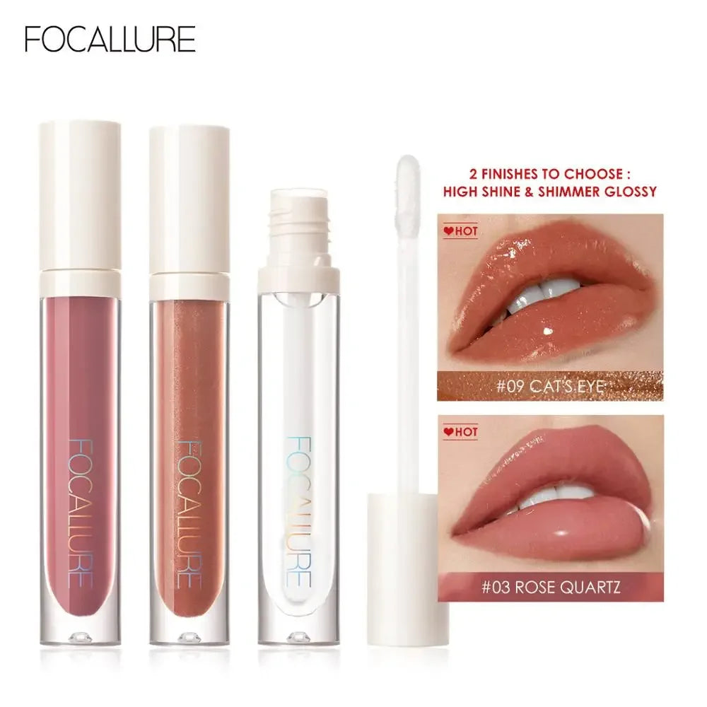 FOCALLURE PLUMPMAX Nourise Lip Glow Dewy Glossy Lip Care High Shine Not Sticky Refreshing Shimmer Lip Gloss Lips Makeup