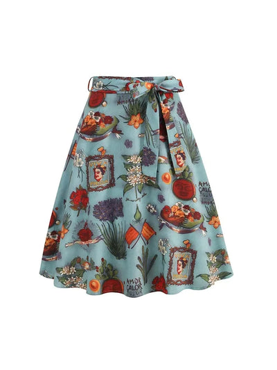 Summer Casual Women Midi Skirt Polka Dot High Waist Retro Vintage 50s Pleated Party Skirts
