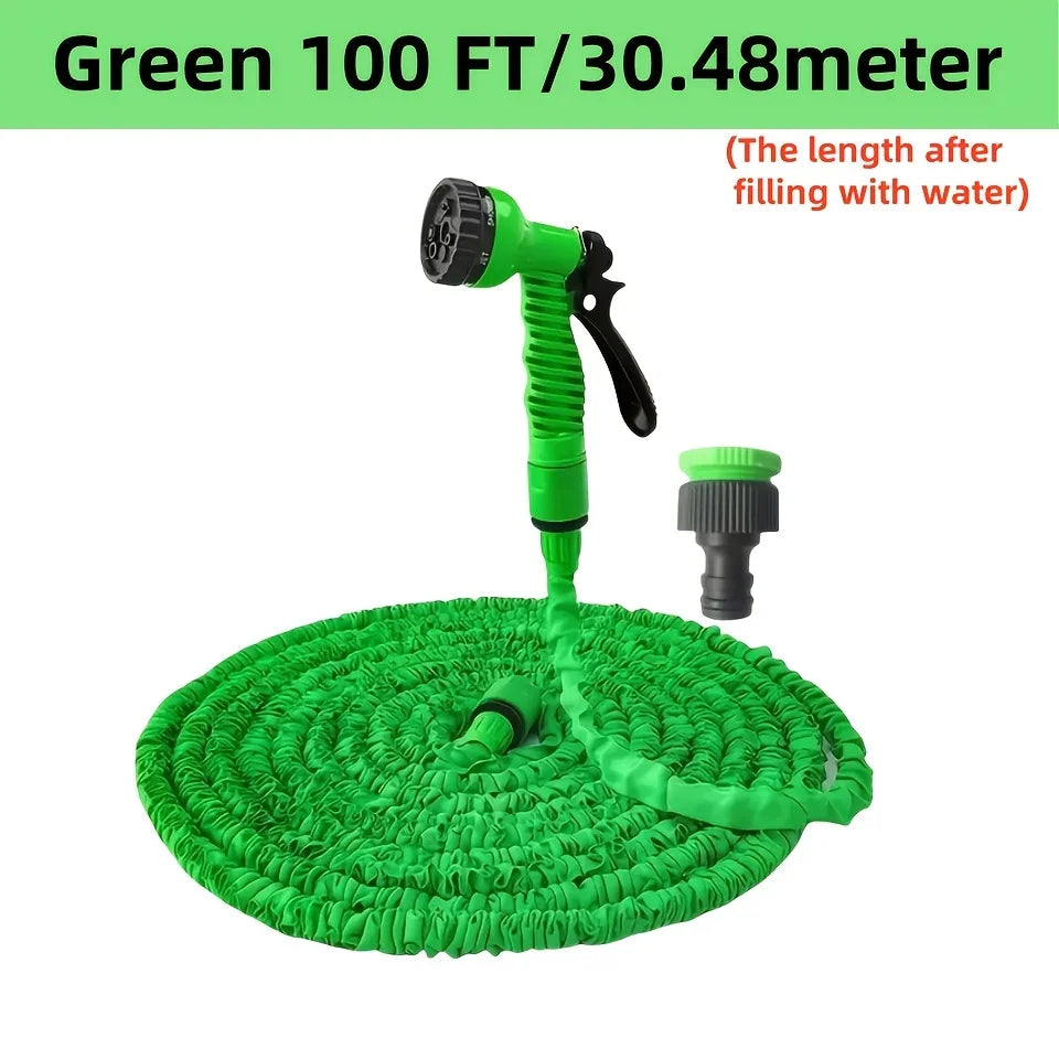 100ft Magic Expandable Garden Hose with Washing Spray Gun - Flexible, Durable ABS Material, Easy to Unwind & Store, Ideal